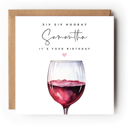Personalised Birthday Card, Birthday Wine Card, Daughter, Granddaughter, Sister, Niece  Birthday Card, Birthday Gift For Her, Kraft Envelope