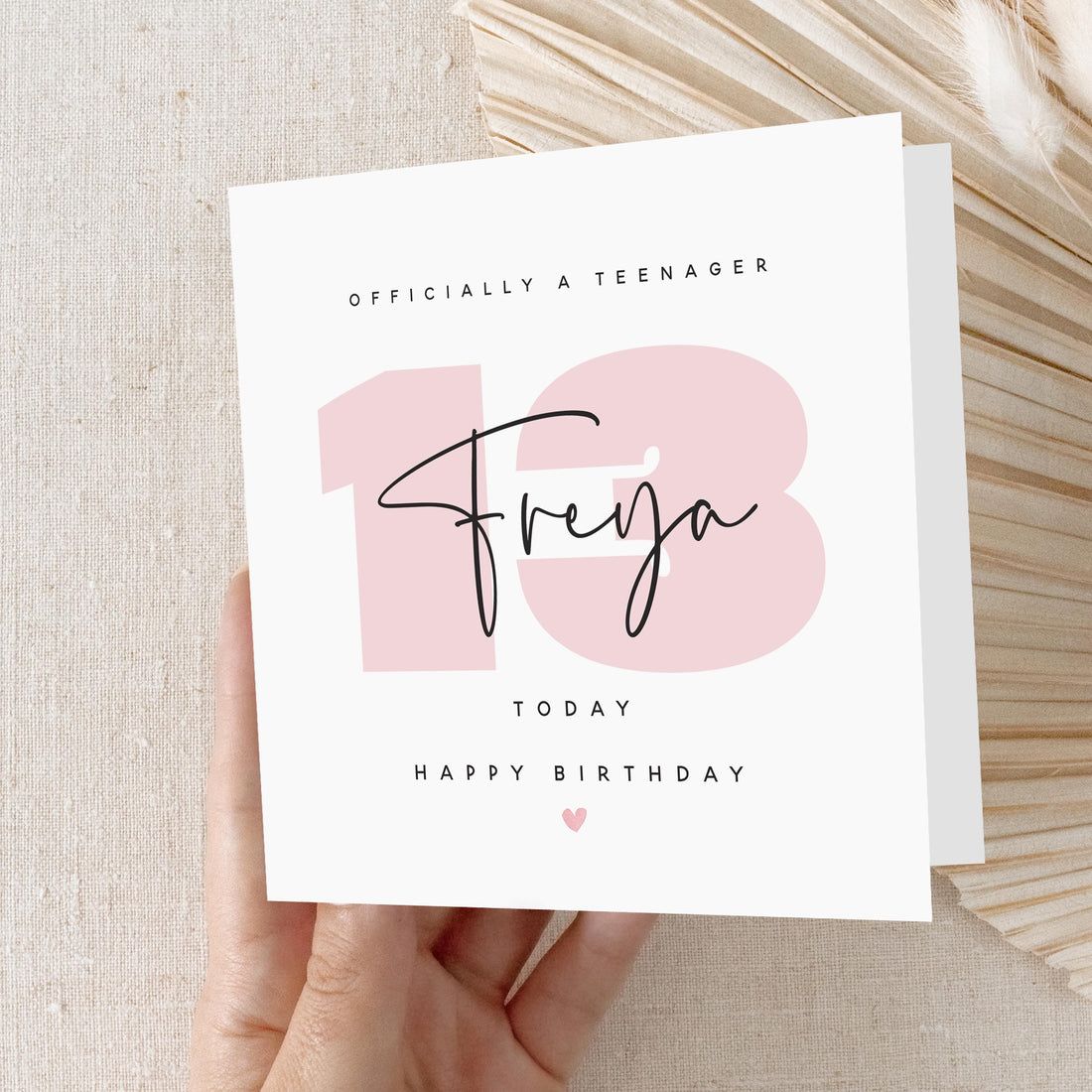 13th Teenager Birthday Card, Officially A Teen, Special Milestone Card, Birthday card For Daughter 13, Thirteen Card-Kraft Envelope Included