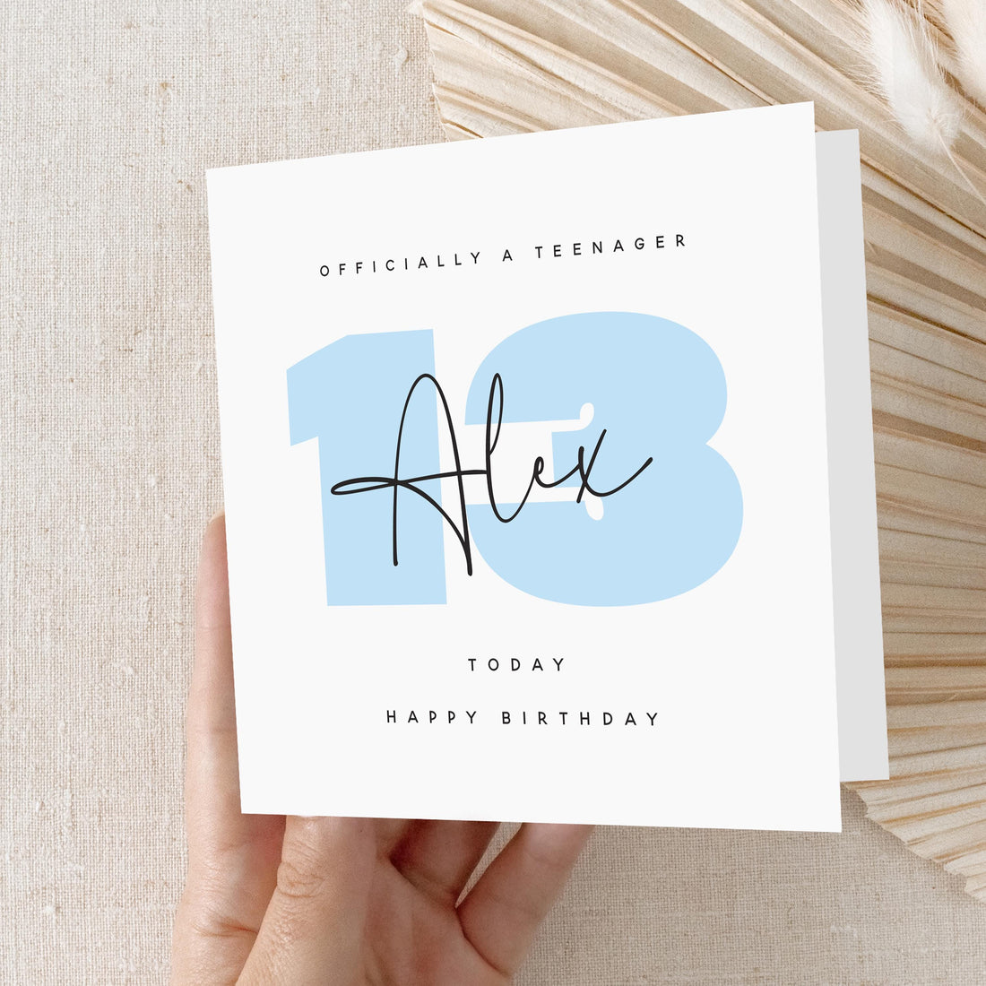 13th Teenager Birthday Card, Officially A Teen, Special Milestone Card, Birthday card For Son Grandson 13, Thirteen Card-Kraft Envelope