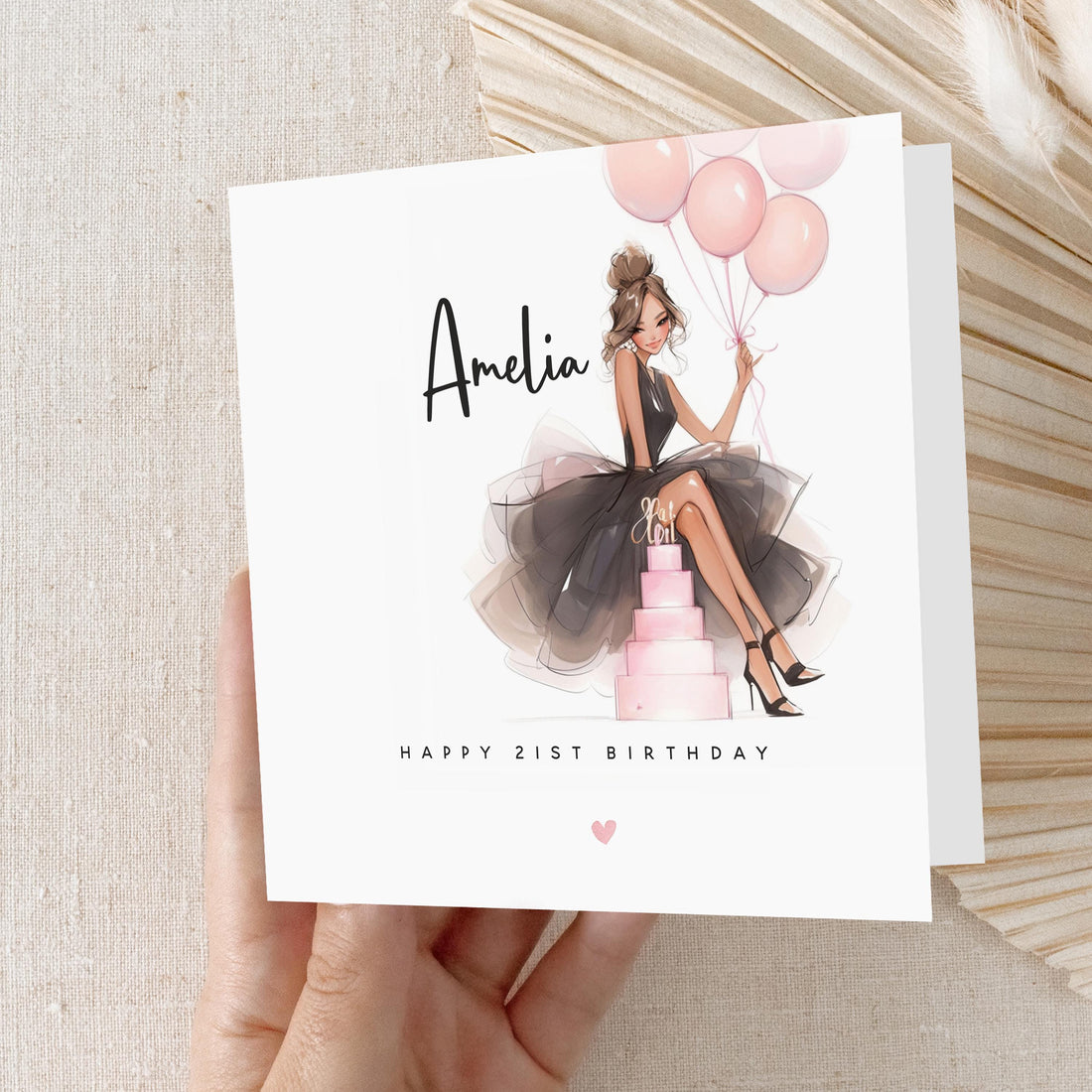 21st Birthday Card, Personalised Special Milestone Birthday, Twenty one,Daughter,Granddaughter, Sister, Niece Birthday, Girls,Kraft Envelope