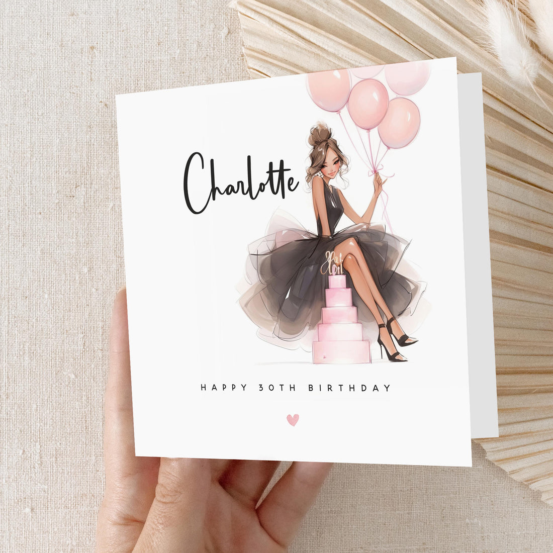 30th Birthday Card, Personalised Special Milestone Birthday, Thirty , Daughter, Granddaughter, Sister, Niece Birthday, Girls, Kraft Envelope