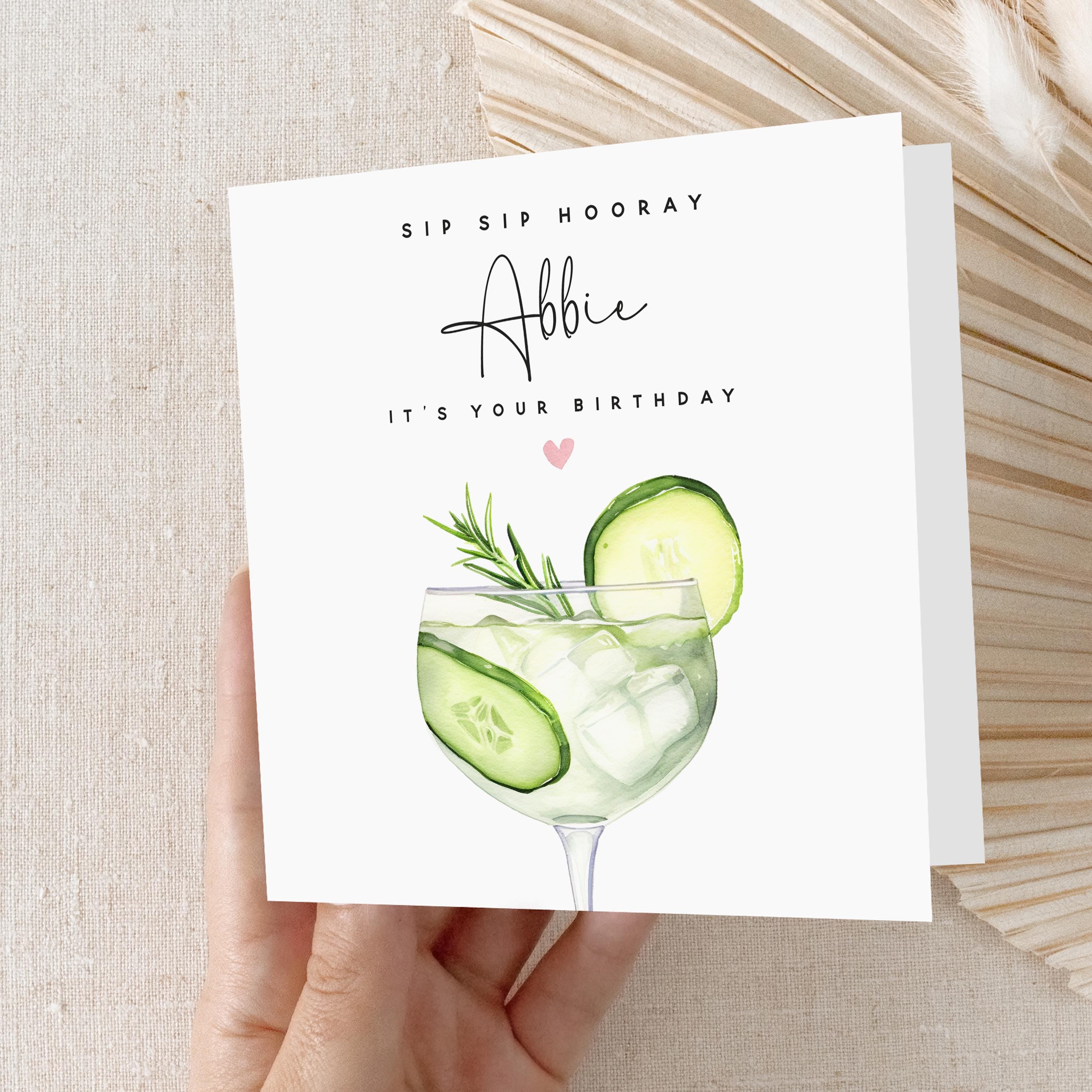 Personalised Birthday Card,Cocktail Drinks Card,Card For Friend,Daughter,Granddaughter,Sister,21st 30th 40th 50th Birthday Gift,Envelope