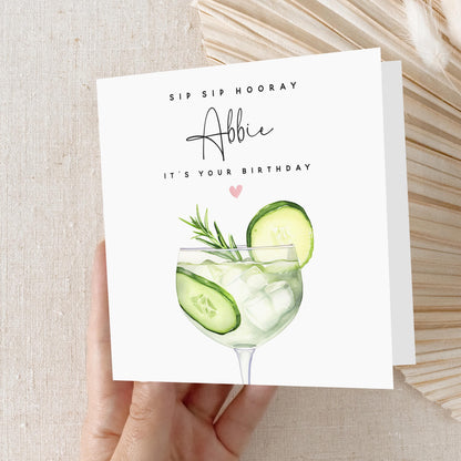Personalised Birthday Card,Cocktail Drinks Card,Card For Friend,Daughter,Granddaughter,Sister,21st 30th 40th 50th Birthday Gift,Envelope