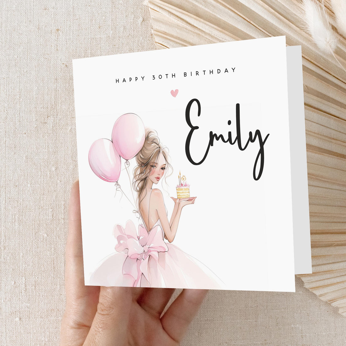 Personalised 30th Birthday Card, Special Milestone Birthday, Thirty , Daughter, Granddaughter, Sister, Niece Birthday, Girls, Kraft Envelope