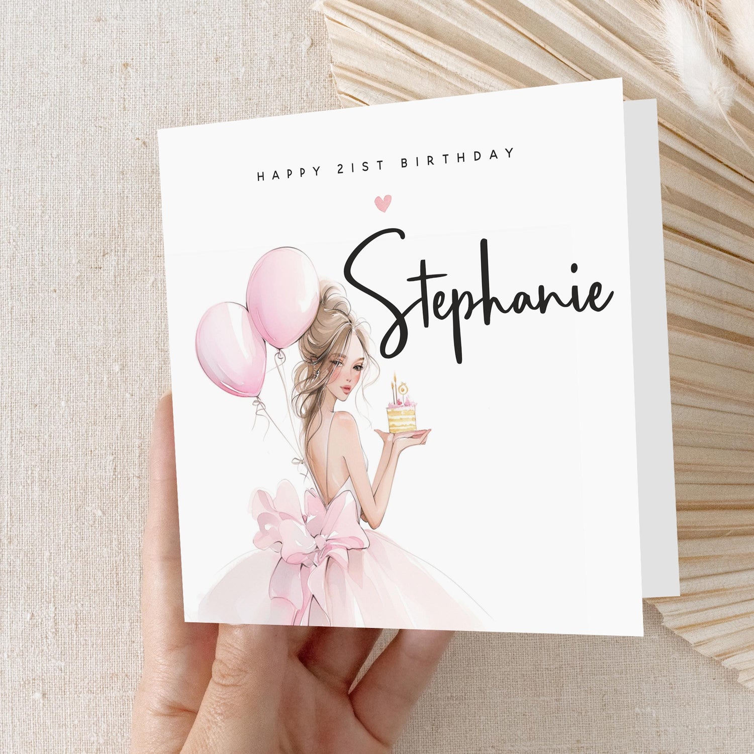 Personalised 21st Birthday Card, Special Milestone Birthday, Twenty one,Daughter,Granddaughter, Sister, Niece Birthday, Girls,Kraft Envelope