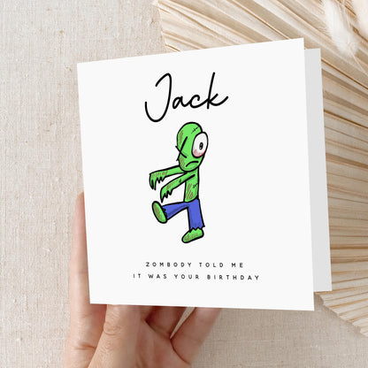 Personalised Zombie Birthday Card - Zombody&