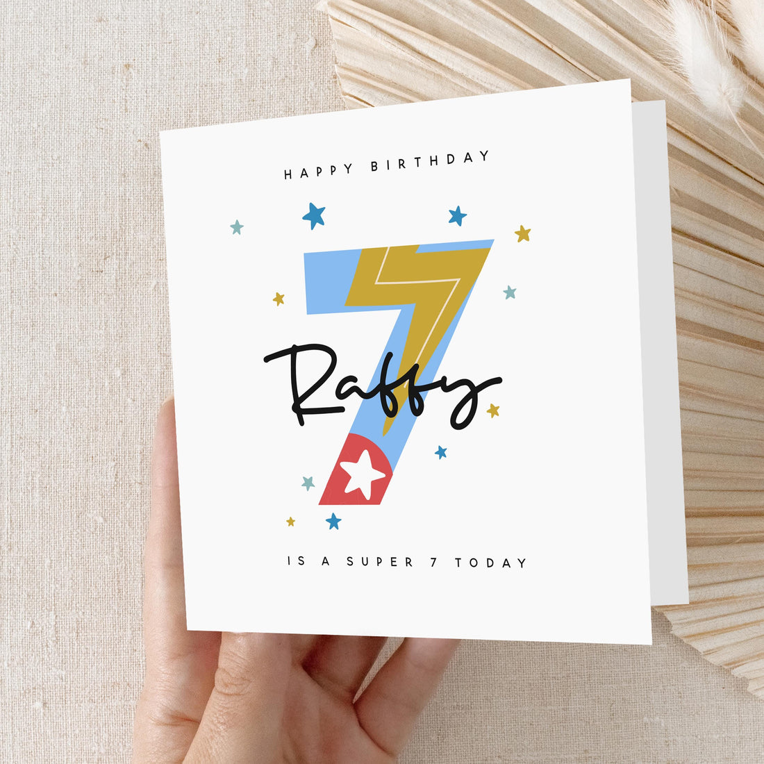 7th Birthday Card, Personalised Children&