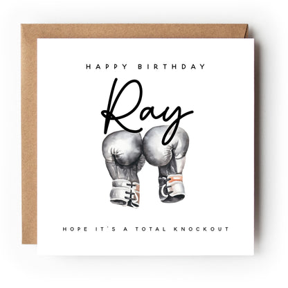 Personalised Birthday Card,Boxing Birthday Card Men,Birthday Card For Son,Husband,Dad,Birthday Gift For Him,MMA Card, Card-Kraft Envelope