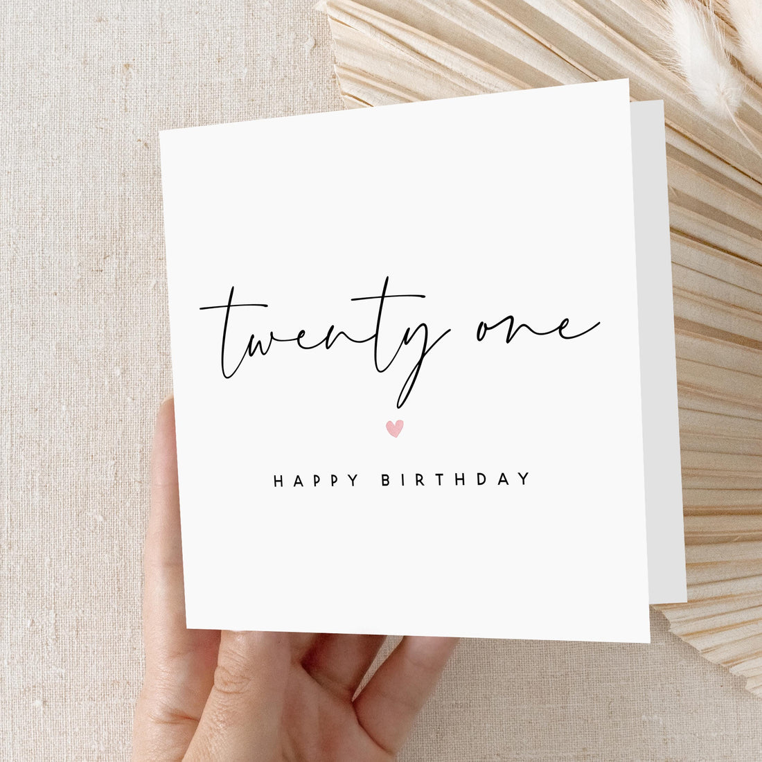 21st Birthday Card, Special Milestone Birthday, Minimal Script Twenty First, Daughter, Granddaughter, Sister, Niece Birthday Card