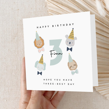 Third Birthday Card, Personalised Children&