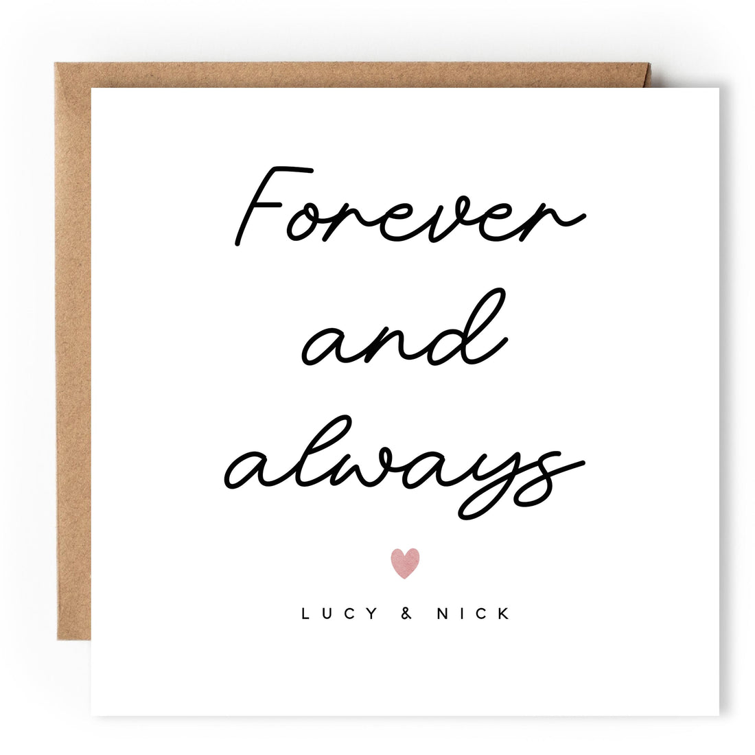 Anniversary Card Personalised-Forever &amp; Always Card-Valentine&
