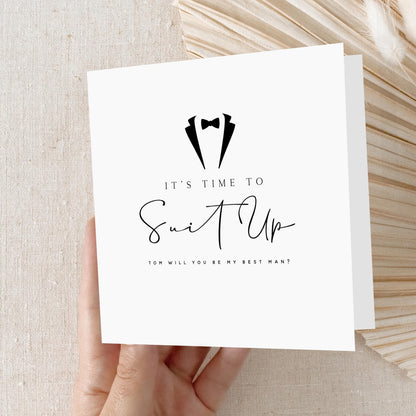 Best Man Wedding Card-Personalised Wedding Day Card-Wedding Proposal-Will You Be My Card-Wedding Party-Groomsman Usher Card-Kraft Envelope