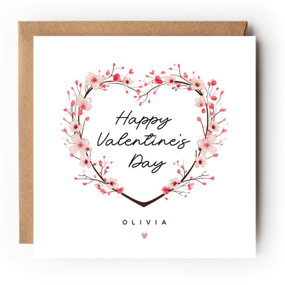 Valentines Card Heart, Personalised Valentine&