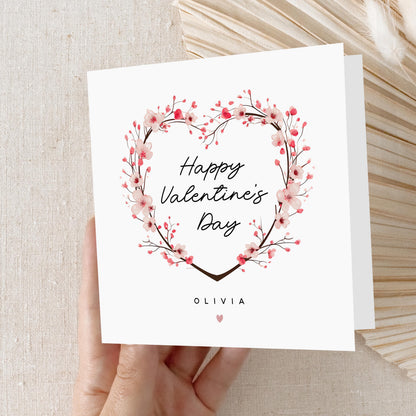 Valentines Card Heart, Personalised Valentine&