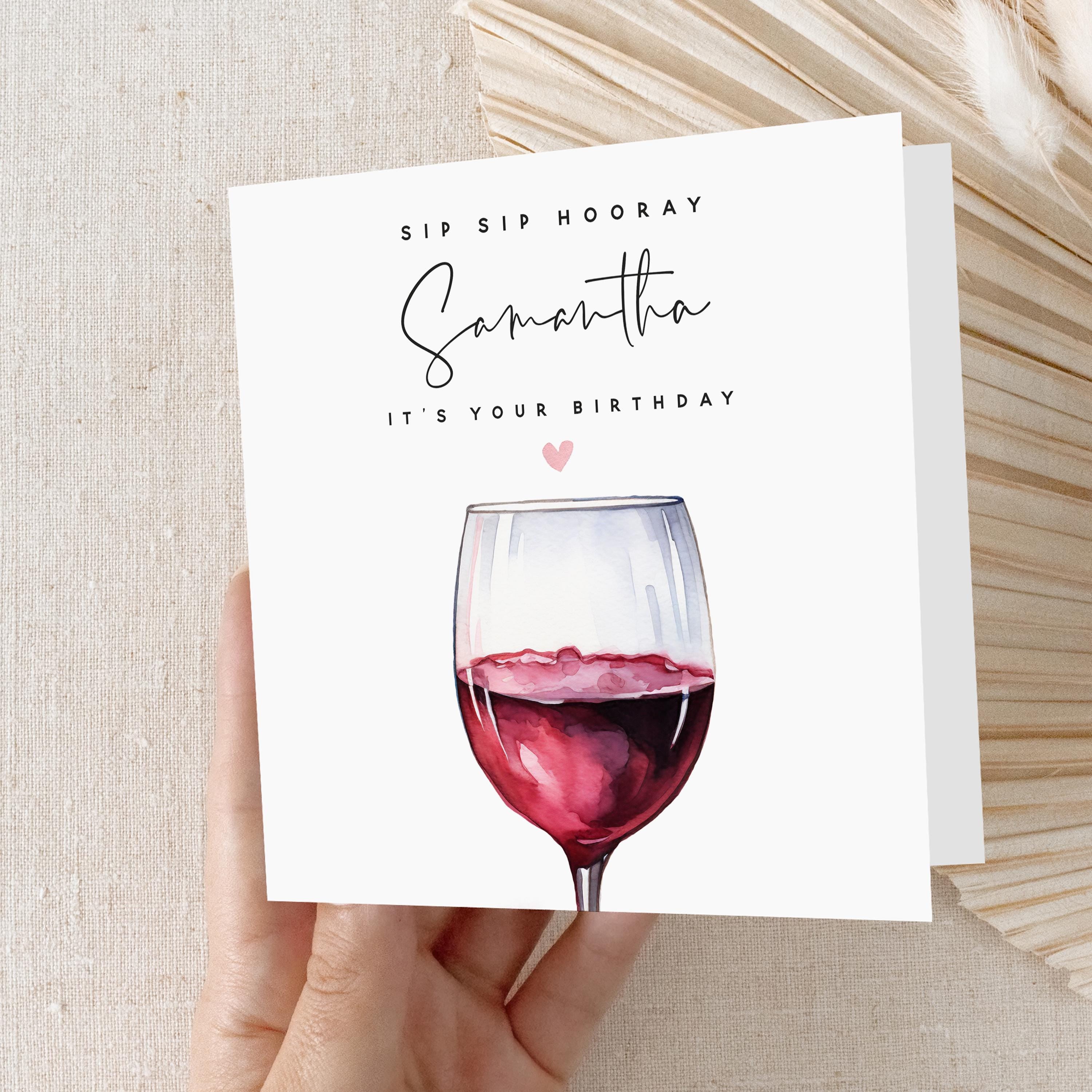 Personalised Birthday Card, Birthday Wine Card, Daughter, Granddaughter, Sister, Niece  Birthday Card, Birthday Gift For Her, Kraft Envelope