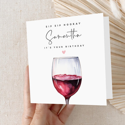 Personalised Birthday Card, Birthday Wine Card, Daughter, Granddaughter, Sister, Niece  Birthday Card, Birthday Gift For Her, Kraft Envelope