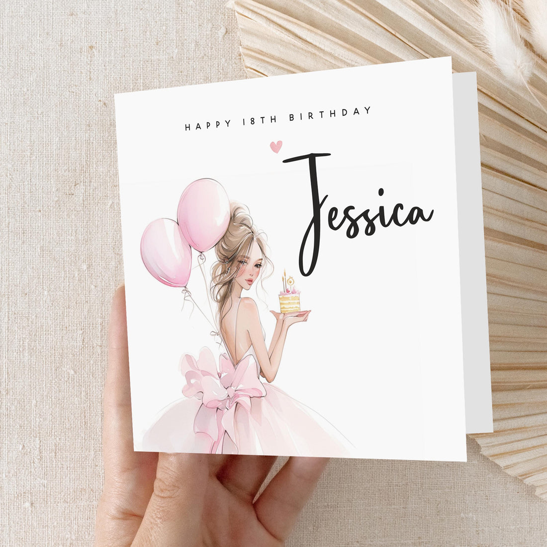 18th Birthday Card, Personalised Special Milestone Birthday, Eighteen,Daughter,Granddaughter, Sister, Niece Birthday,For Her,Kraft Envelope