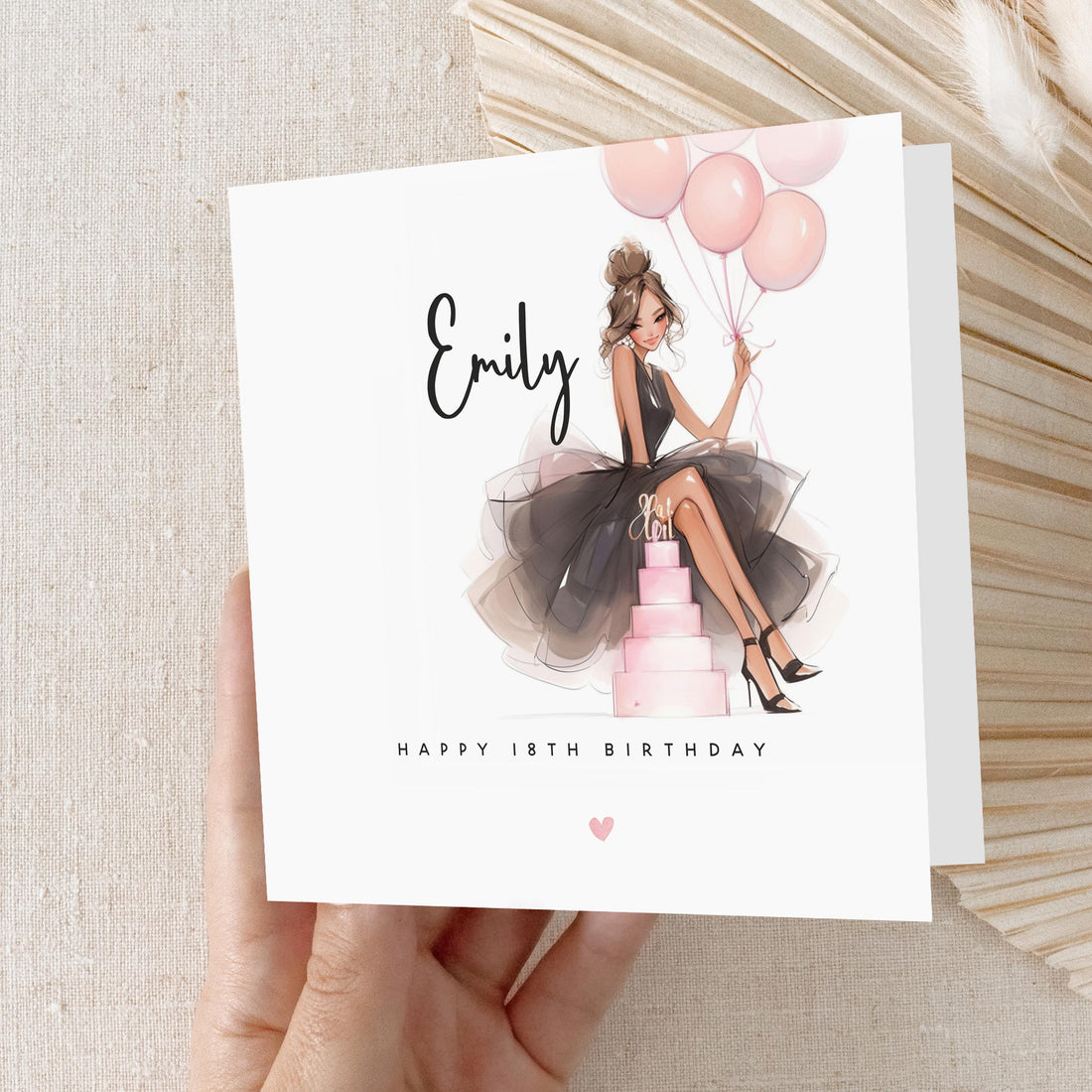 18th Birthday Card, Personalised Special Milestone Birthday, Eighteenth,Daughter,Granddaughter, Sister, Niece Birthday, Girls,Kraft Envelope