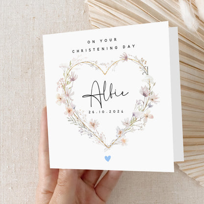 Personalised Christening Card,Boy&