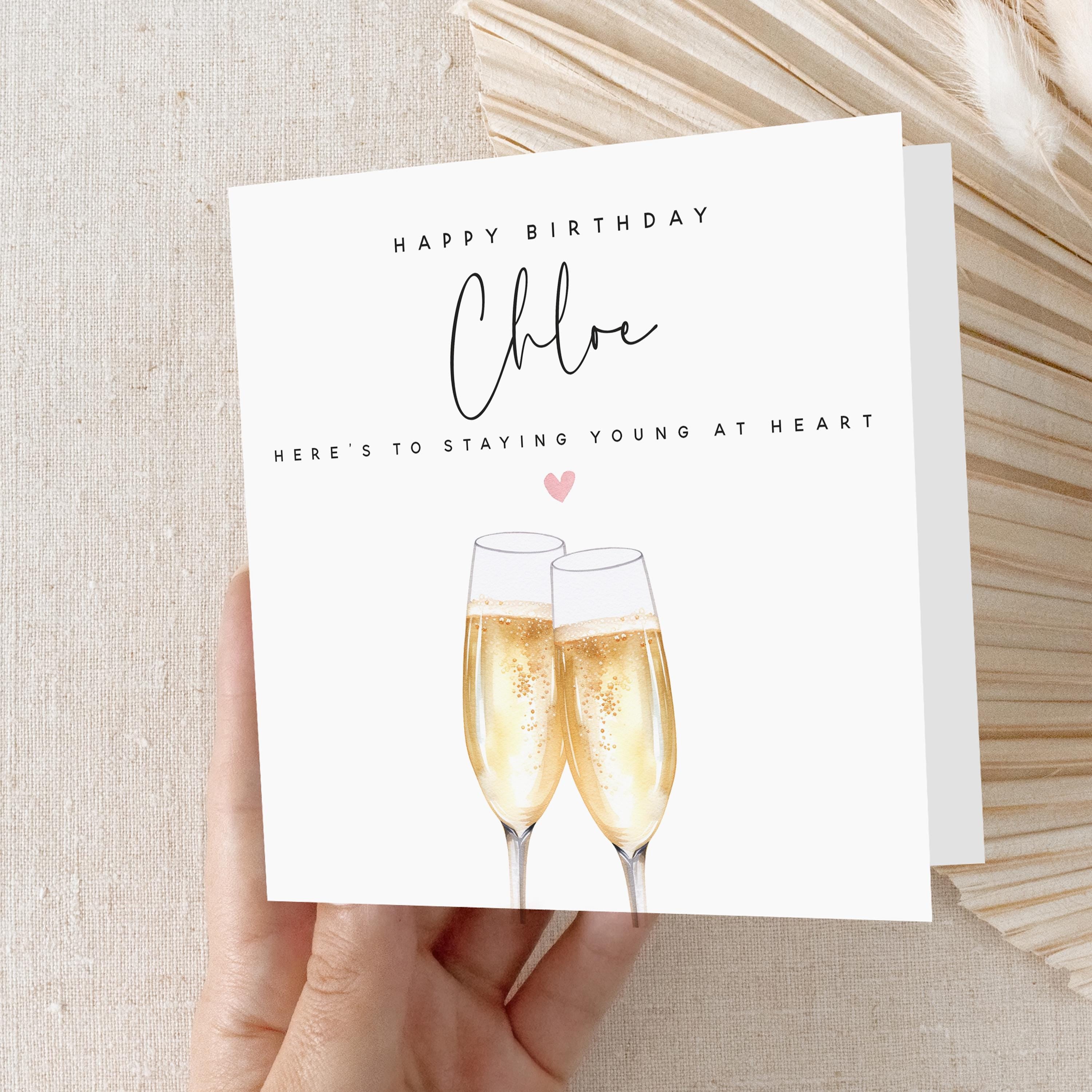 Personalised Birthday Card, Friend Best Friend Birthday Card, Daughter, Granddaughter, Sister, Niece  Birthday Card, Prosecco,Kraft Envelope