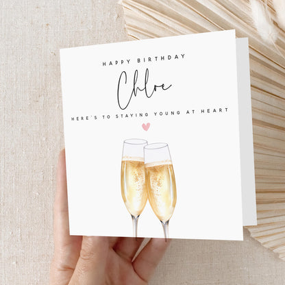 Personalised Birthday Card, Friend Best Friend Birthday Card, Daughter, Granddaughter, Sister, Niece  Birthday Card, Prosecco,Kraft Envelope