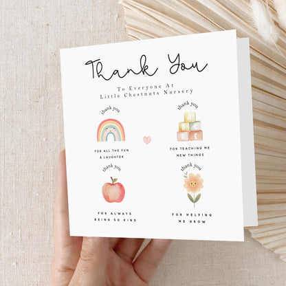 School Card-Personalised School Thank You Card-Teacher Card-School Gift-Teacher Gift-End Of School Card-Pre School Card-With Envelope