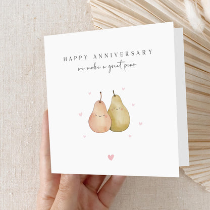 Anniversary Card-Husband Anniversary Card-Boyfriend Anniversary Card-Wife Girlfriend Anniversary Card-Funny Anniversary Card Gift-Great Pear