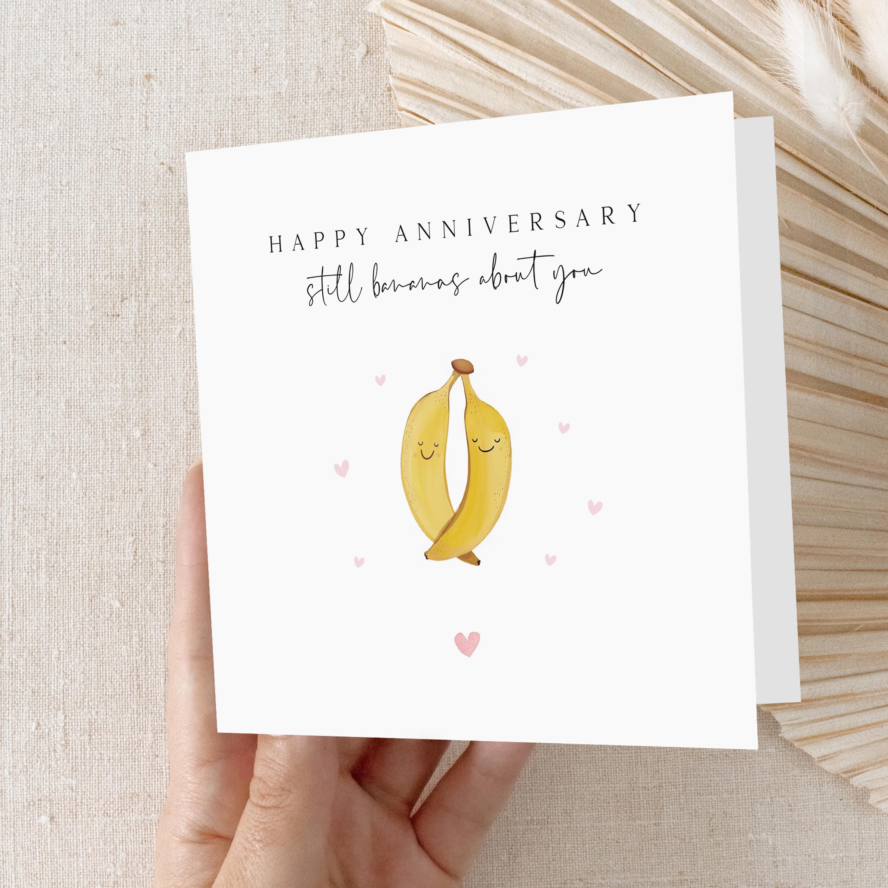 Anniversary Card-Husband Anniversary Card-Boyfriend Anniversary Card-Wife Girlfriend Anniversary Card-Funny Anniversary Card Gift-Bananas