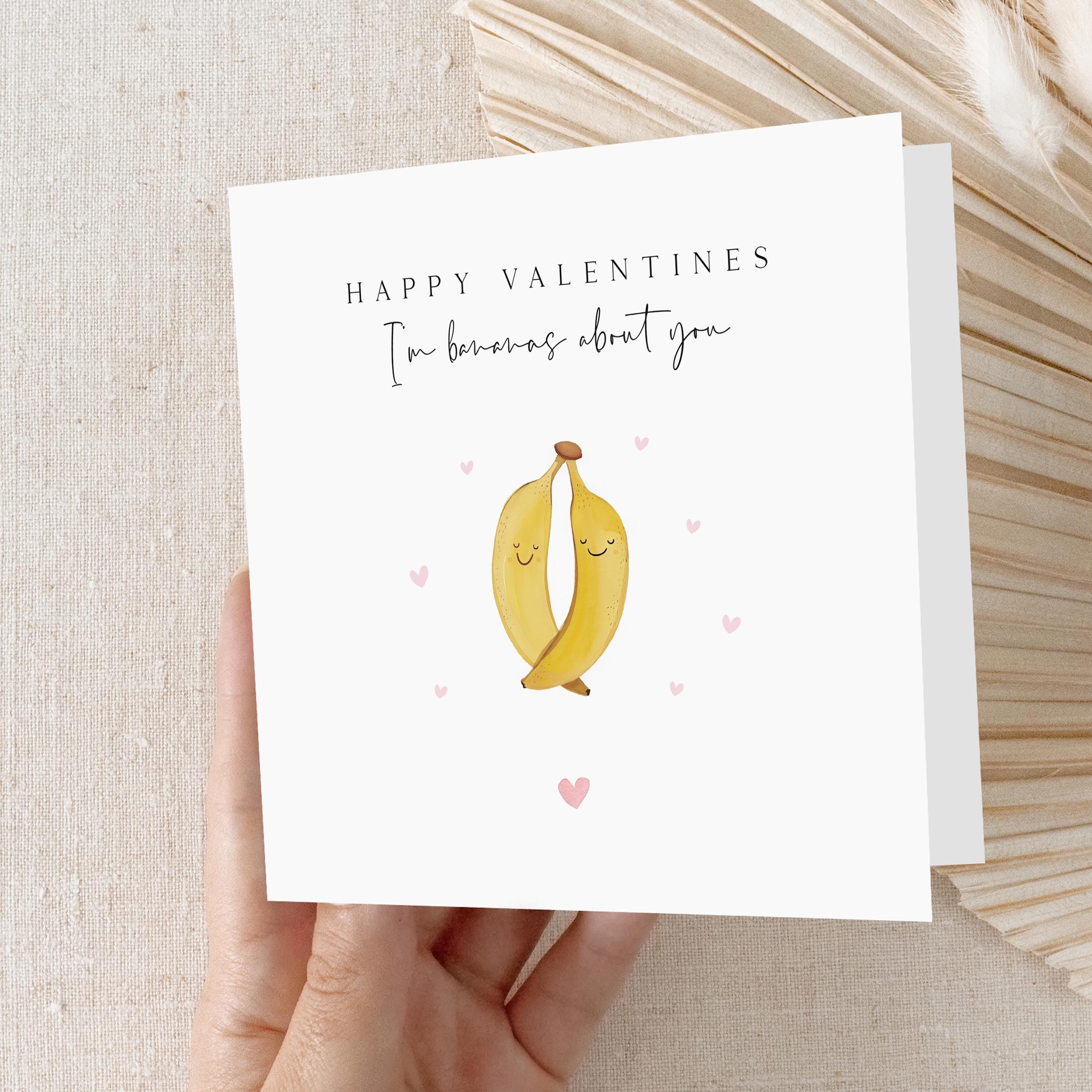 Valentines Card-Husband Valentines Card-Boyfriend Valentines Card-Wife Girlfriend Valentines Card-Funny Valentines Day Card Gift-Bananas
