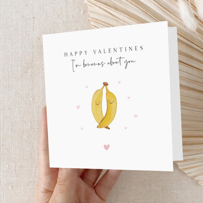 Valentines Card-Husband Valentines Card-Boyfriend Valentines Card-Wife Girlfriend Valentines Card-Funny Valentines Day Card Gift-Bananas