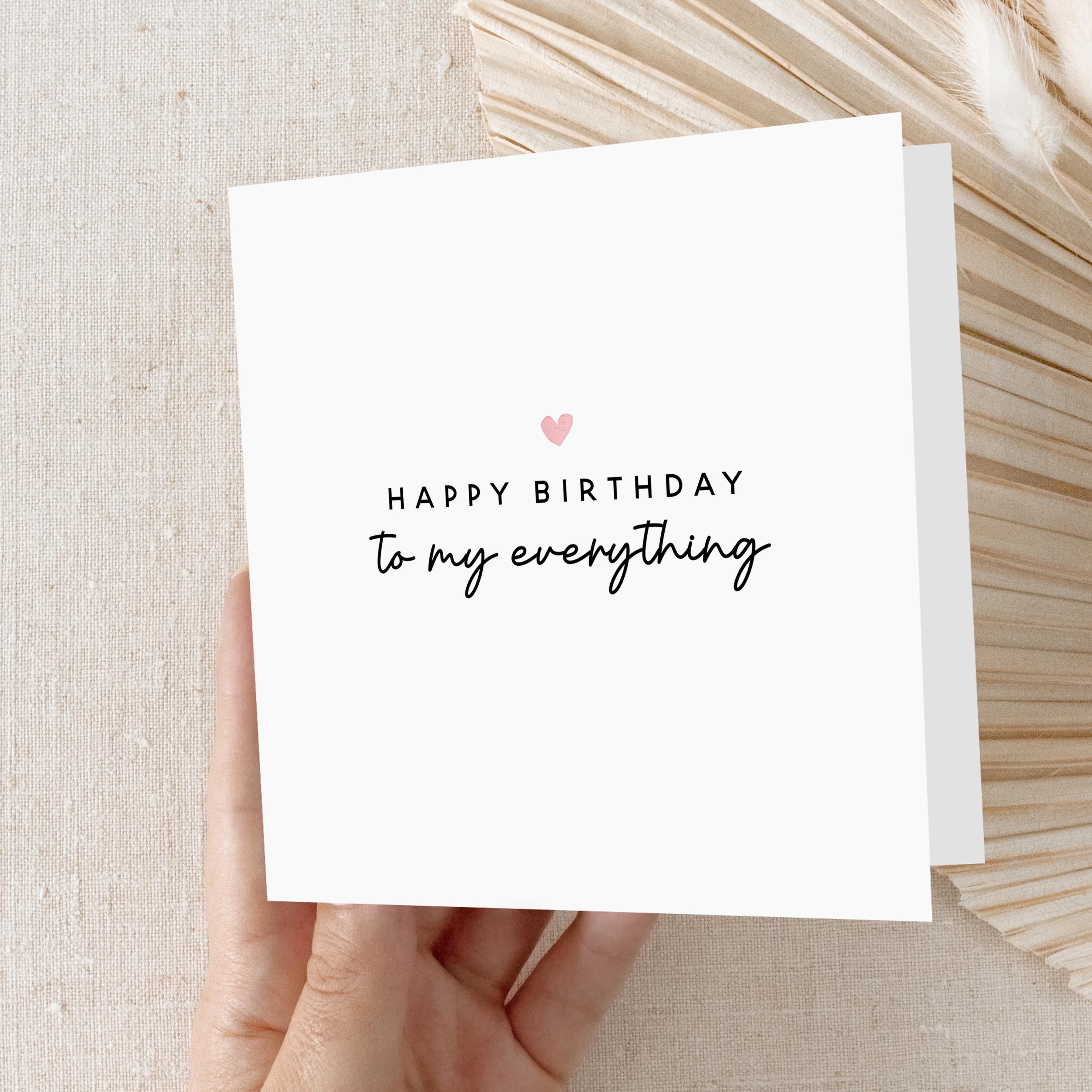 Happy Birthday Card-My Everything Birthday Card Husband-Boyfriend Birthday Card-Card For Wife-Girlfriend Birthday Card-Gift-For Her-For Him