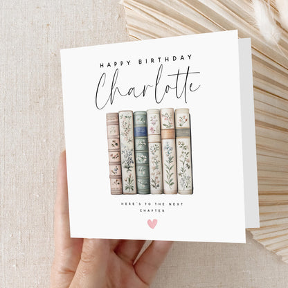 Personalised Birthday Card, Card For Book Lover, Bookworm, Daughter, Granddaughter, Sister, Niece Birthday Card,Birthday Gift,Kraft Envelope