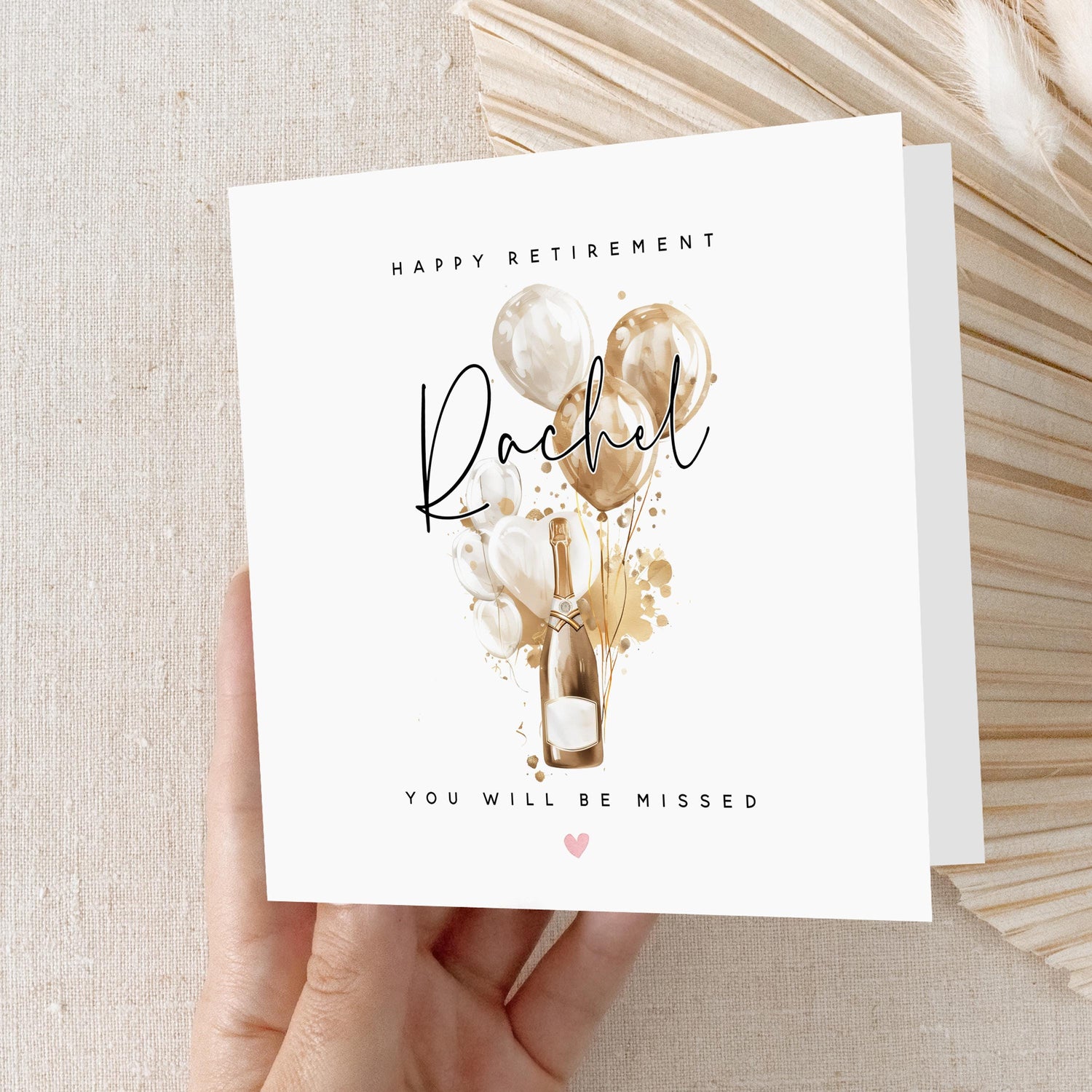 Retirement Card Personalised, Champagne, Happy Retirement, Retirement Gift, Work Leaving Card,Sorry You&