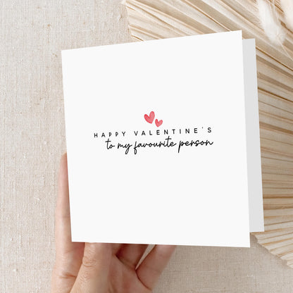 Valentines Card For My Favourite Person Card, For Wife, Husband, Card For Girlfriend, Boyfriend, Love Card, You and Me, Kraft Envelope