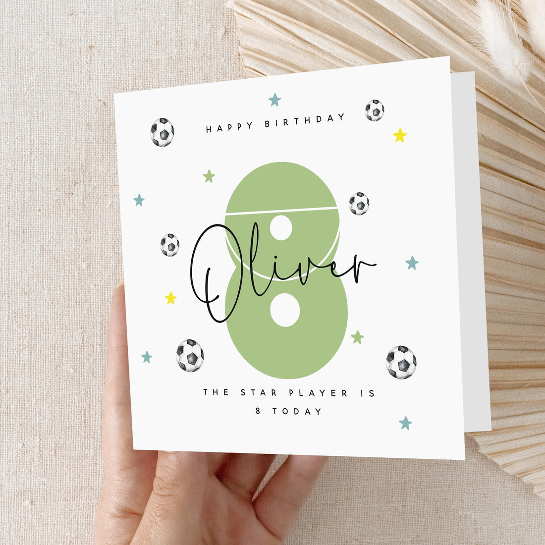 Personalised 8th Birthday Card, Special Milestone Card, Birthday Card For Son, Football Card, Football Gift, Boy&