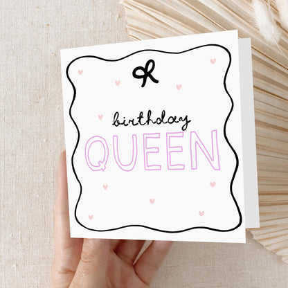 Birthday Queen Card, Special Birthday Card For Her, Birthday Card For Best Friend, Sister, Daughter, Auntie, Friend, Bestie-Kraft Envelope