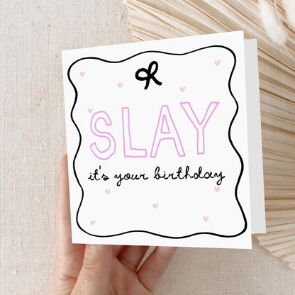 Birthday Slay Card, Special Birthday Card For Her, Birthday Card For Best Friend, Sister, Daughter, Auntie, Friend, Bestie-Kraft Envelope