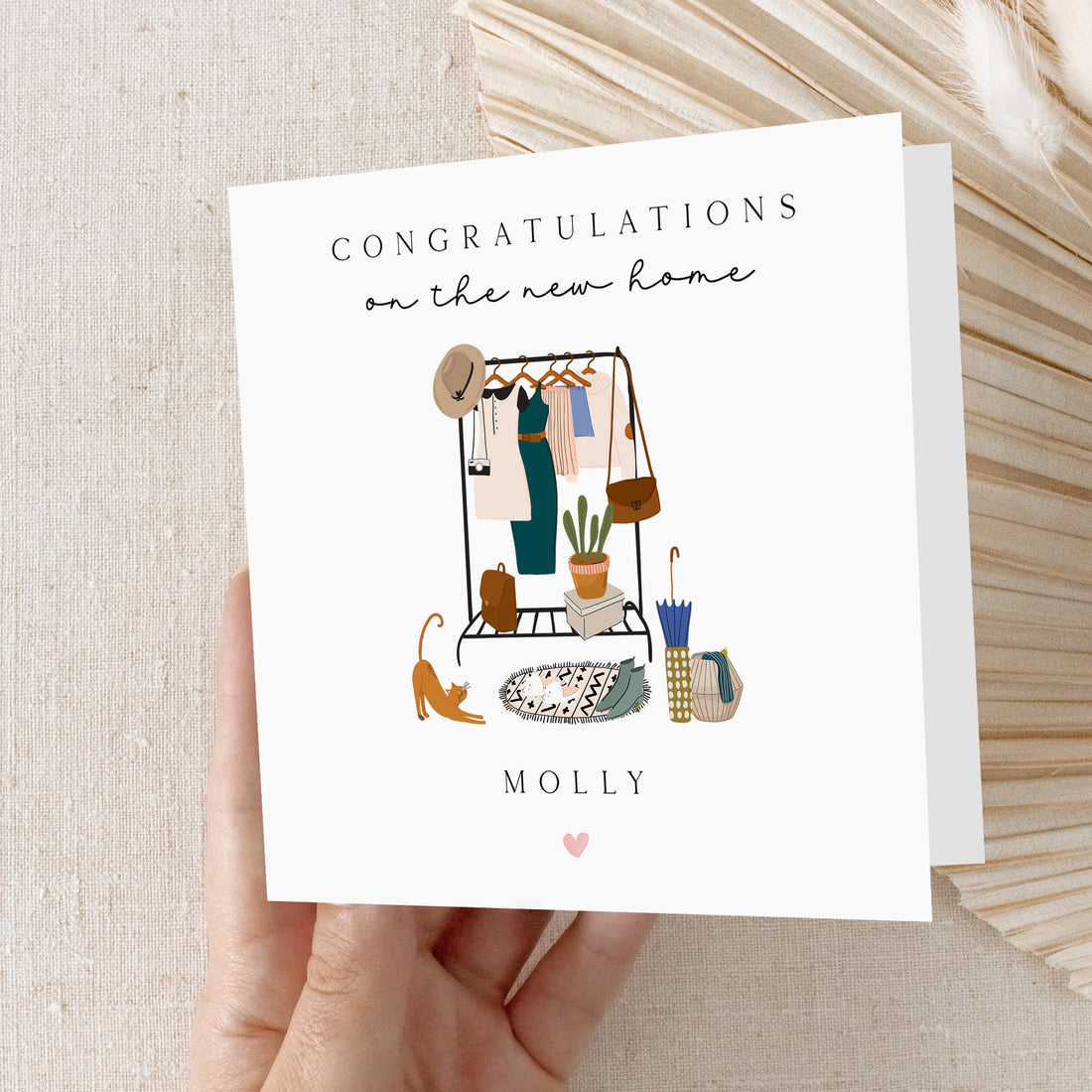 Personalised New Home Card, Happy New Home, Boho Wardrobe Card, Congratulations On Your New Home, Moving Card For Friend, Family.