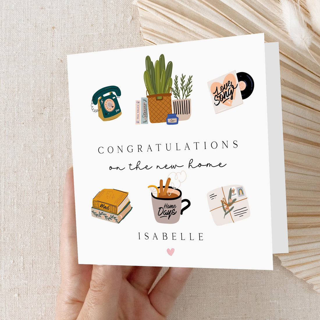 Personalised New Home Card, Happy New Home, Boho New Home Card, Congratulations On Your New Home, Moving Card For Friend, Family.