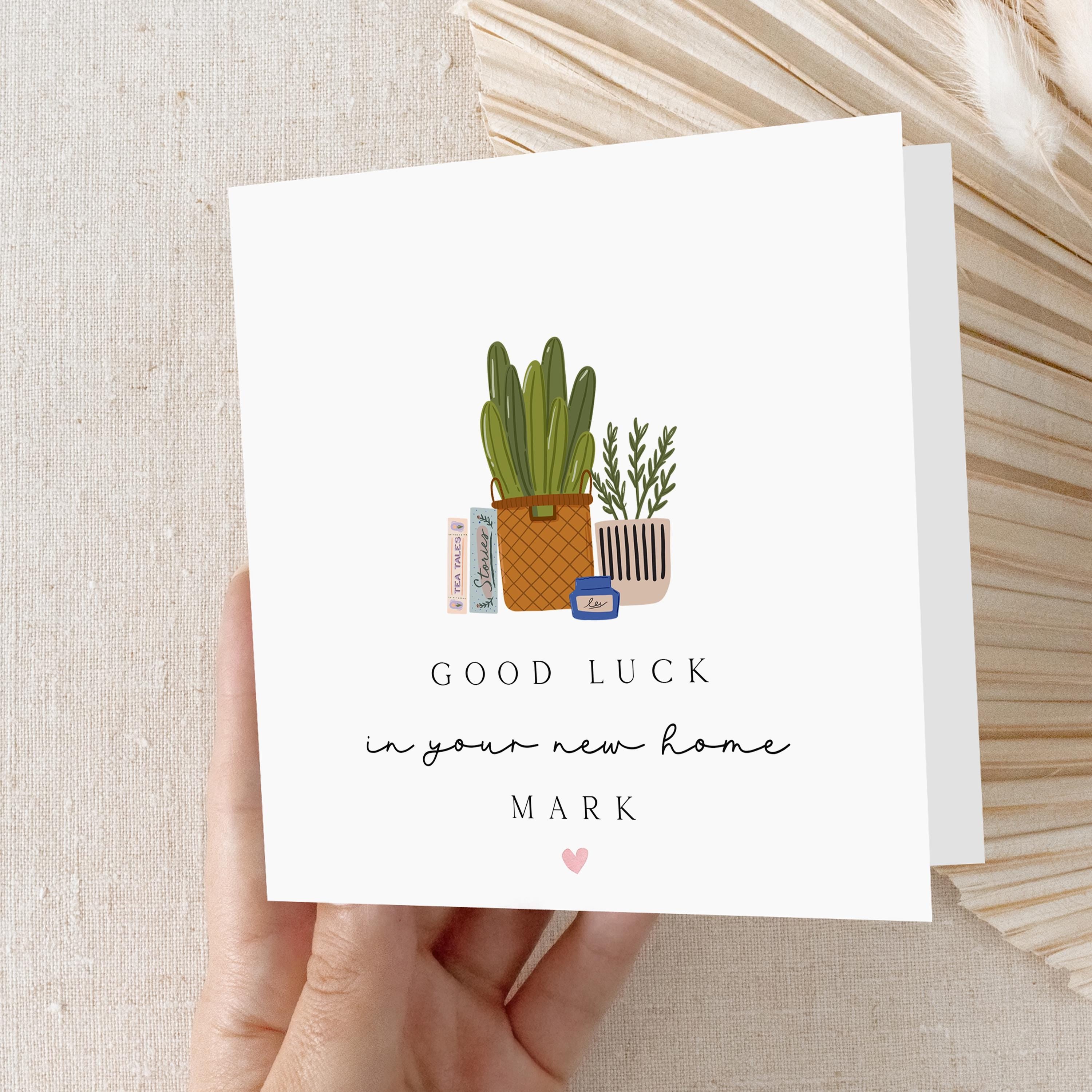 Personalised New Home Card, Happy New Home, Boho Plants New Home Card, Congratulations On Your New Home, Moving Card For Friend, Family.
