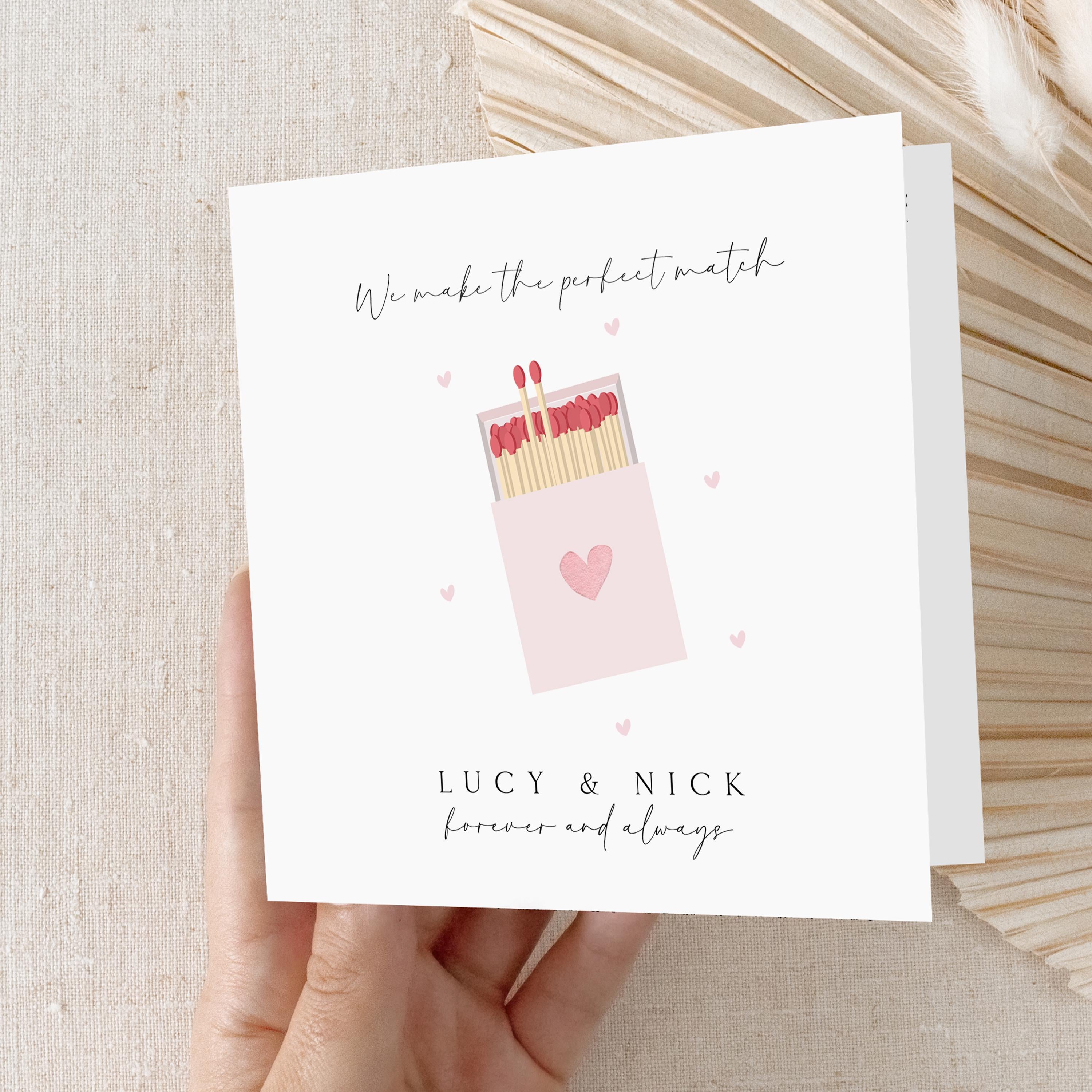 Anniversary Card-Valentines Card-Card For Boyfriend, Girlfriend-Card For Husband, Wife-Perfect Match Card-Personalised Card-For Him-For Her