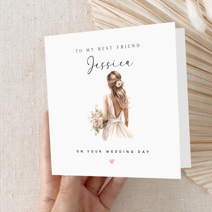 Best Friend Wedding Day Card Personalised, Congratulations on Your Wedding Day Card, Bestie Wedding Card, Wedding Gift, Card For Friend