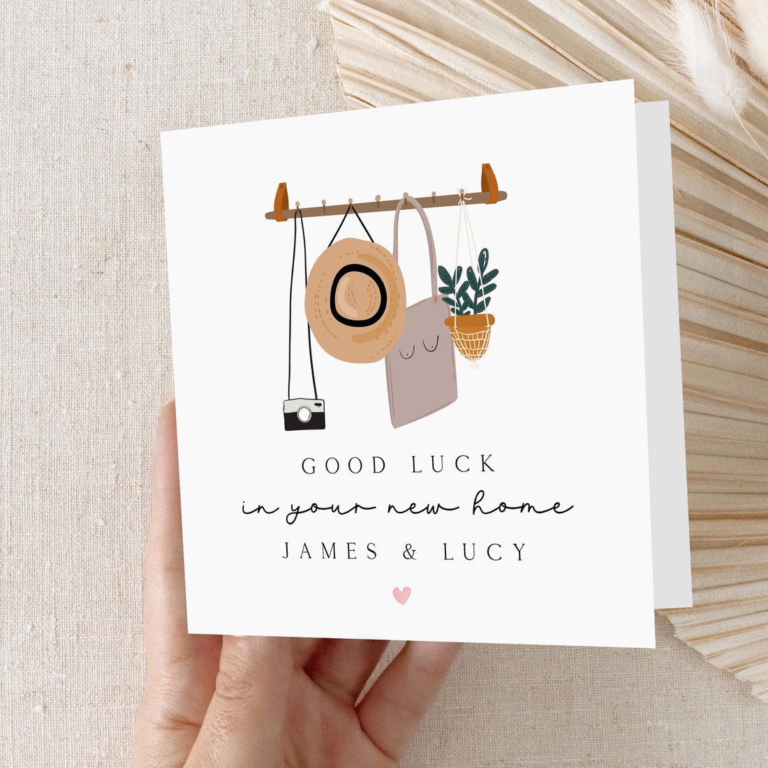 Personalised New Home Card, Good Luck In New Home, Boho Coat Peg Card, Congratulations On Your New Home, Moving Card For Friend, Family.