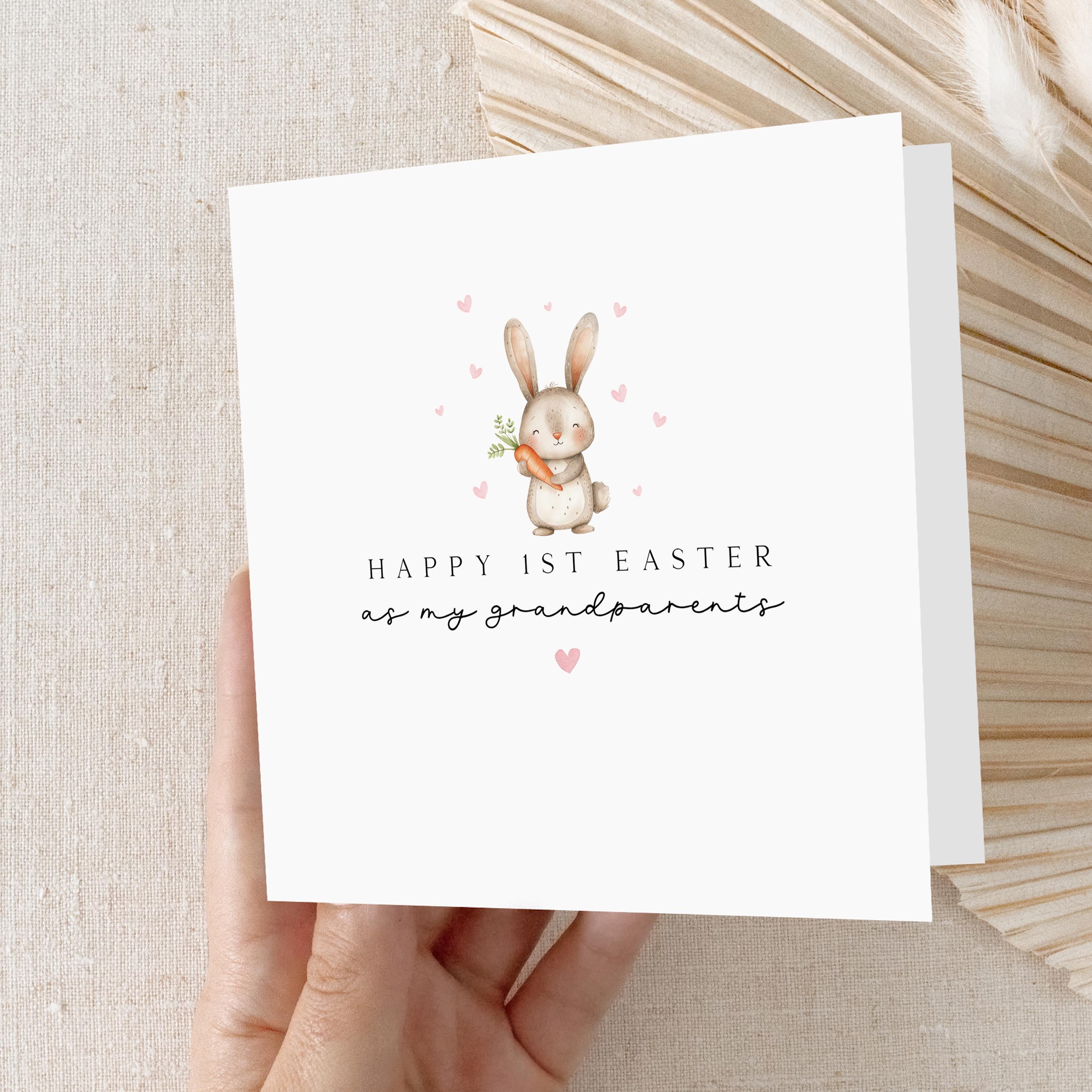 First Easter As My Grandparents Card, Easter Card For Gran, Grandad, Nanny, Grampy, Grandma, Nanna, Gramps, Happy Easter Bunny, Easter Gift