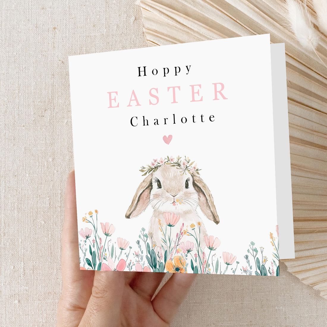 Kids Easter Card Personalised, Easter Card For Children, Card For Daughter, Niece, Granddaughter, Happy Easter Card, Bunny, Easter Gift Girl