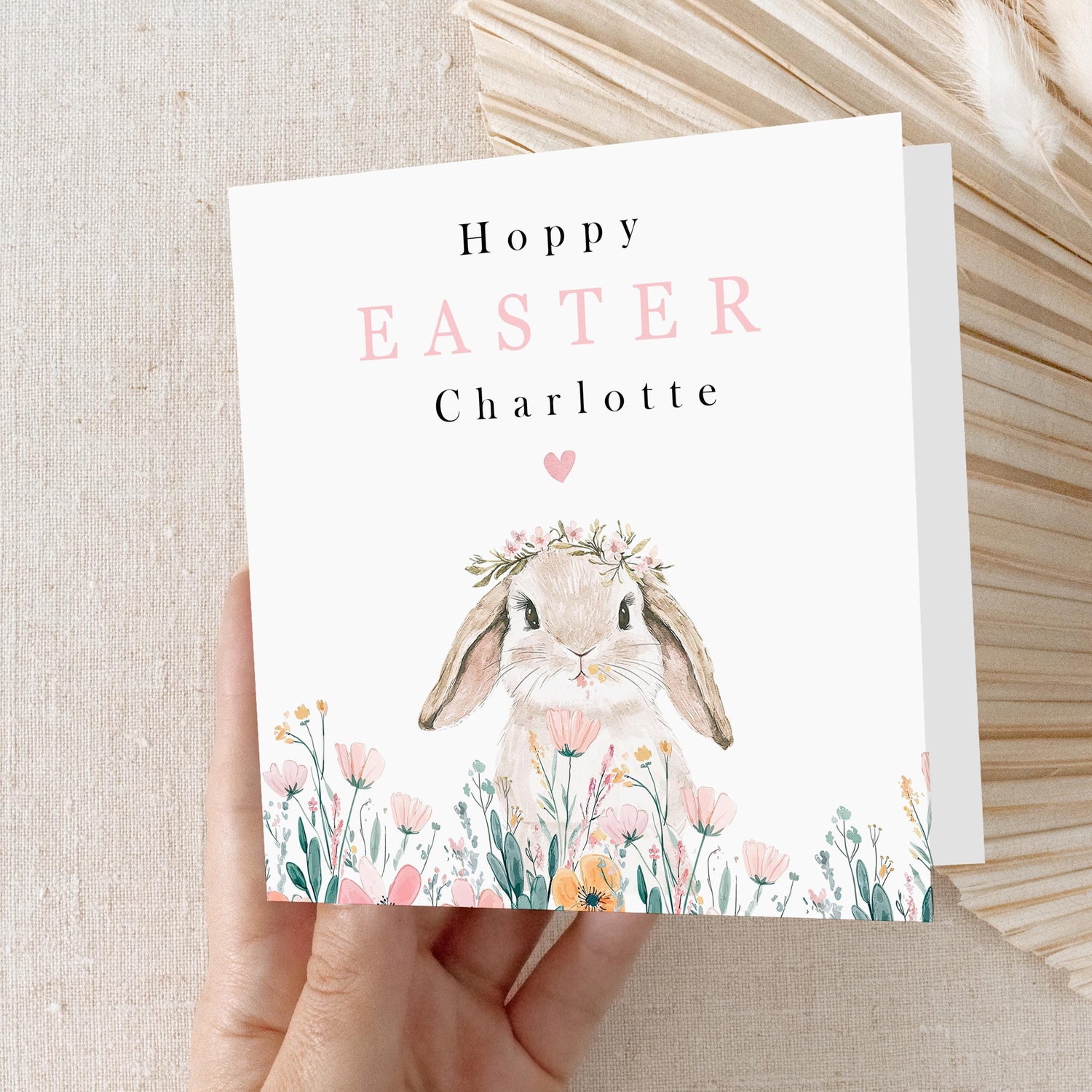 Kids Easter Card Personalised, Easter Card For Children, Card For Daughter, Niece, Granddaughter, Happy Easter Card, Bunny, Easter Gift Girl