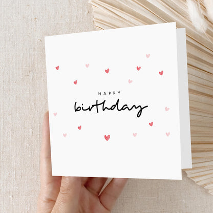 Birthday Card, Happy Birthday Card, Minimal Hearts, Bestie, Friend,Daughter,Granddaughter,Sister, Niece Birthday Card,Birthday Gift,Envelope
