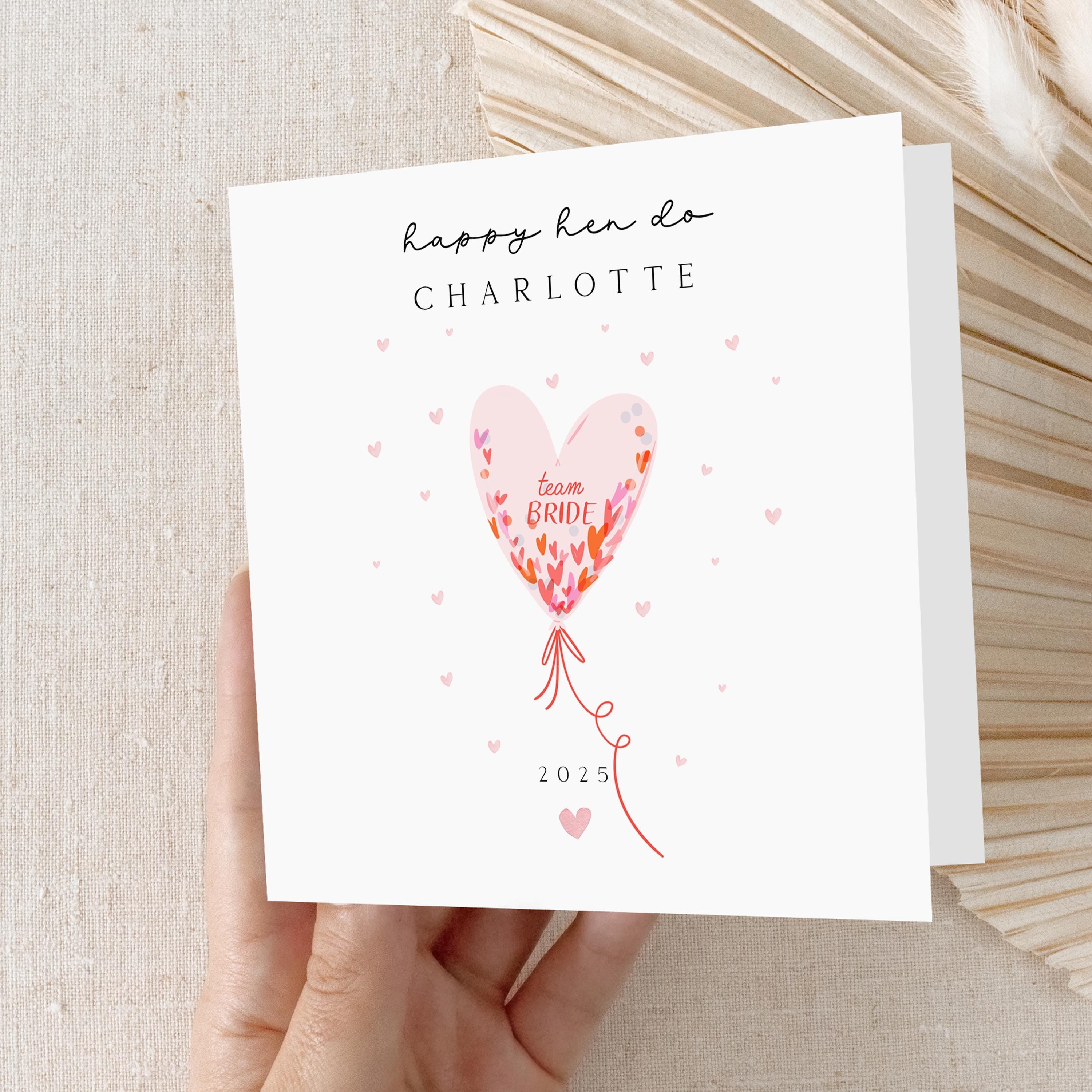 Hen Do Card Personalised, Hen Party Balloon Card, Happy Hen Do, Card For Bride To Be, Team Bride, Bridal Shower, Hen Party Gift, Hen Weekend