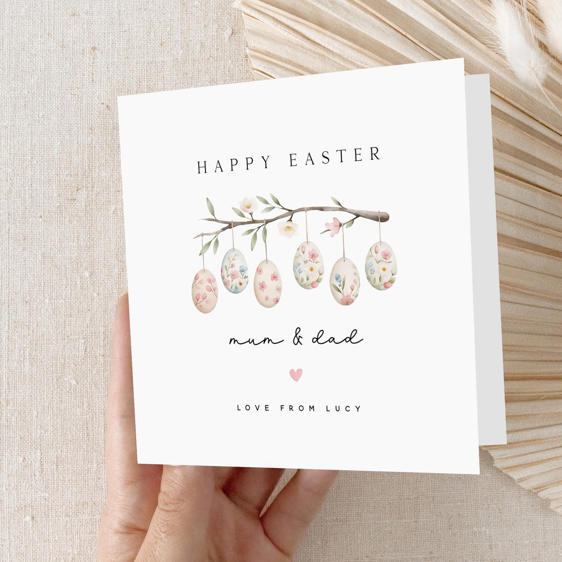 Personalised Easter Card-Easter Card For Mum, Dad, Family, Friends-Ornate Egg Design-Easter Gift For Family and Friends-Minimal Easter Card