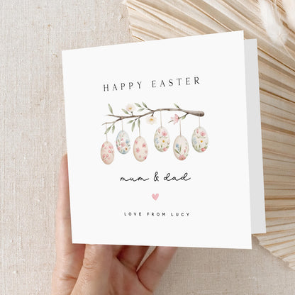 Personalised Easter Card-Easter Card For Mum, Dad, Family, Friends-Ornate Egg Design-Easter Gift For Family and Friends-Minimal Easter Card